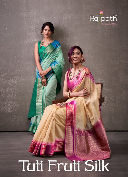 Tuti Fruti Silk By Rajpath Modal Cotton Fancy Saree Wholesale Cloting Suppliers In India